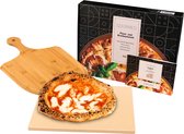 GOURMEO Pelle à Pizza en Bois - Pelle à Pizza en Bois de Bamboe 38,5 x 29,5 cm - Planche Anti-Déformation pour Pain et Autres Produits de Boulangerie