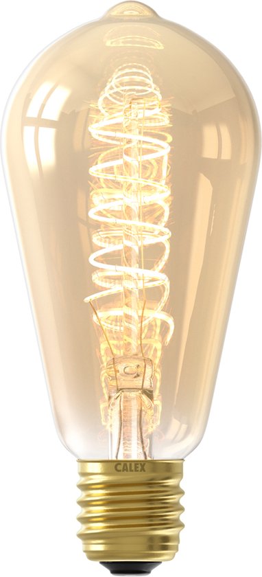 Lampe LED à Filament Calex Flex - Source de Lumière Vintage ST64 - E27 - Or - Lumière Wit Chaud Dimmable