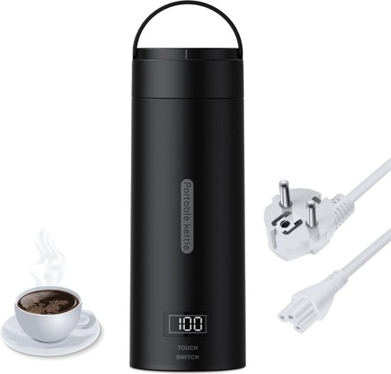 Draagbare waterkoker – 400 ml. Een roestvrijstalen