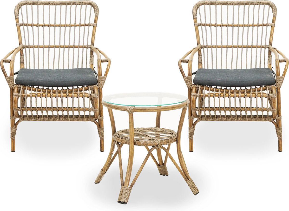Vita Lester loungeset nature met hoge tafel