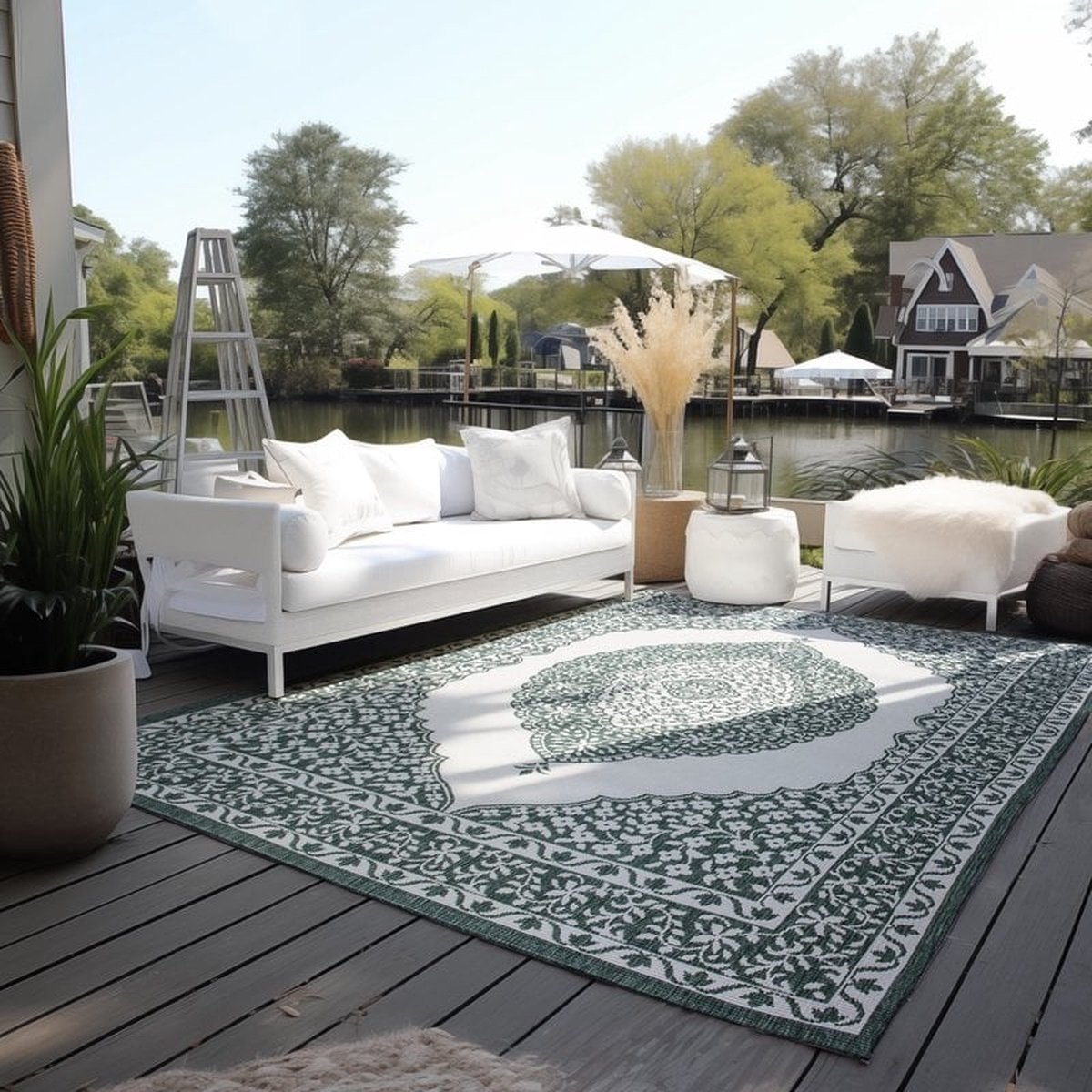 Flycarpets Elle Decoration Binnen & Buitenkleed Omkeerbaar Meekly Groen 200x290 cm
