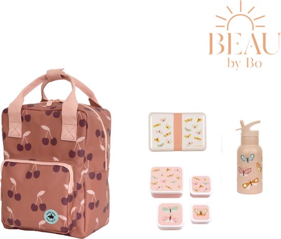 BEAU by Bo Studio Ditte rugzak small + A Little Lovely Company back to school set Vlinders