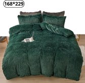Lanqinglv Flanel fleece beddengoed, 220 x 240 cm, beige, pluche, wollig