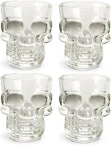 Kikkerland Shotglas - Set van 4 - 45ML - Vaatwasmachinebestendig - In een schedel design
