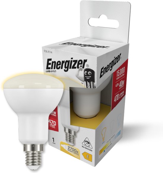 Energizer energiezuinige Led lamp - R50 - E14 - 4,9 Watt - warmwit licht - niet dimbaar - 1 stuk