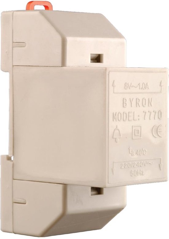 Byron 7770 bedrade DIN rail transformator – Wit – 8 V / 1 amp