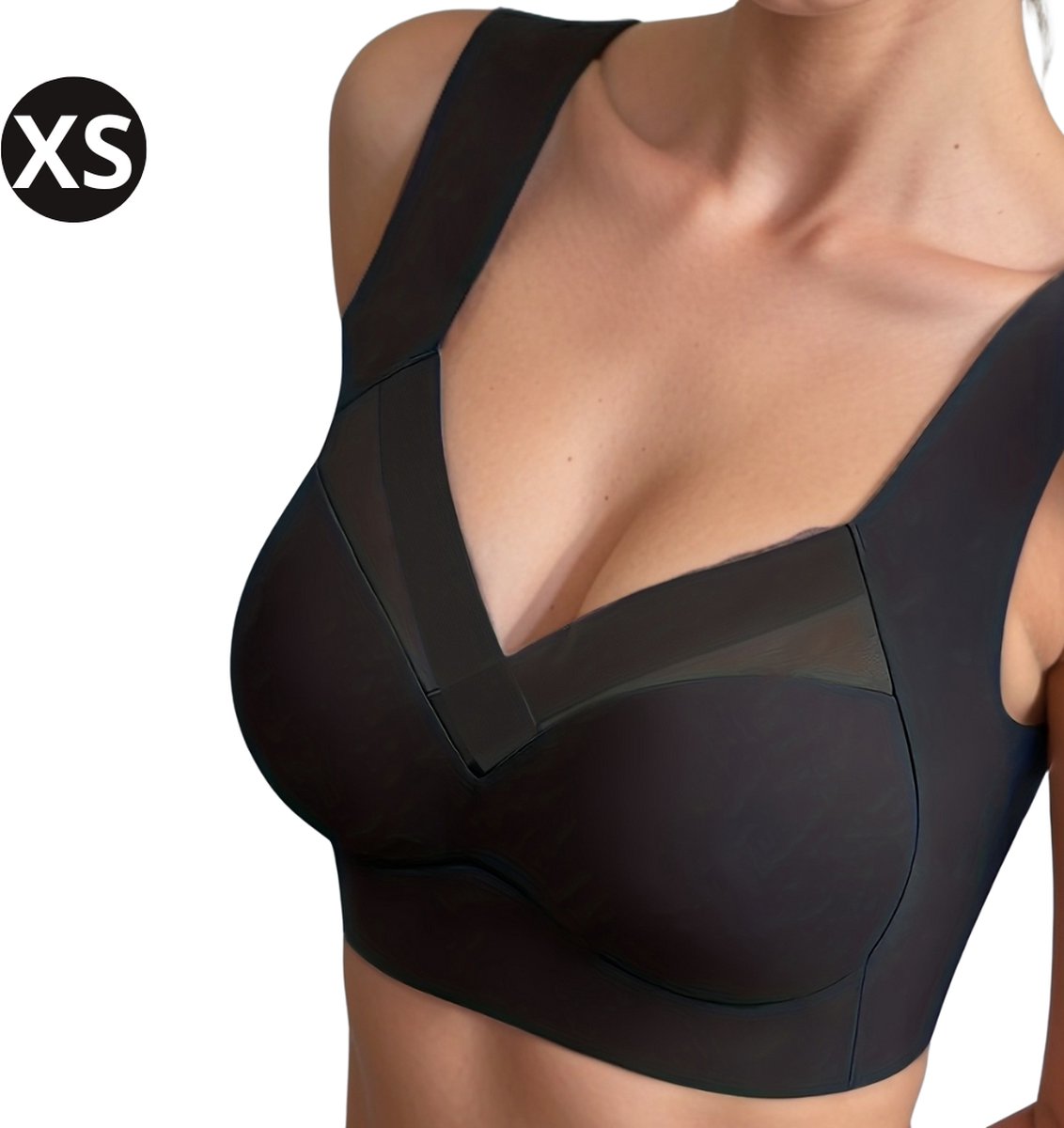 Livano BH Zonder Beugel - Zonder Bandjes - Push-up Bh's - Comfort Bh - Zwart XS