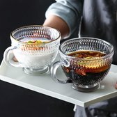 Theeglazenset – premium kwaliteit – luxe glazen koffie set van 4