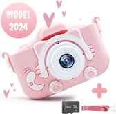 Kiddl Digitale Speelgoed Kindercamera Roze HD 1080P 32gb met Foto en Videofunctie - Kinderfototoestel - Vlog en Selfie Camera - Speelgoedcamera