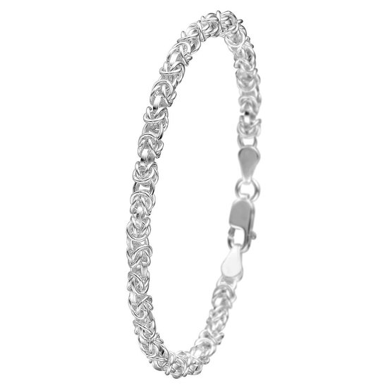 Lucardi Dames Armband fantasie - Echt Zilver - Armband - Cadeau voor vrouwen - 21 cm - Zilverkleurig