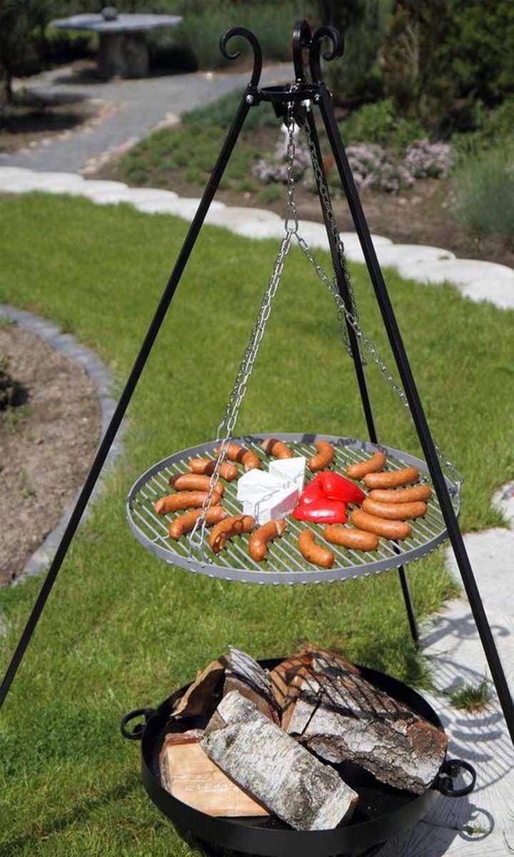 CookKing Driepoot 180 cm met RVS grillrooster 70 cm