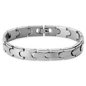 Zilverkleurige Titanium Armband met Kliksluiting