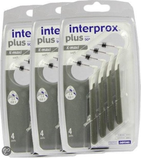 Interprox Plus X-Maxi - 4.5-9 mm - Grijs - 3 x 4 stuks - Voordeelpakket