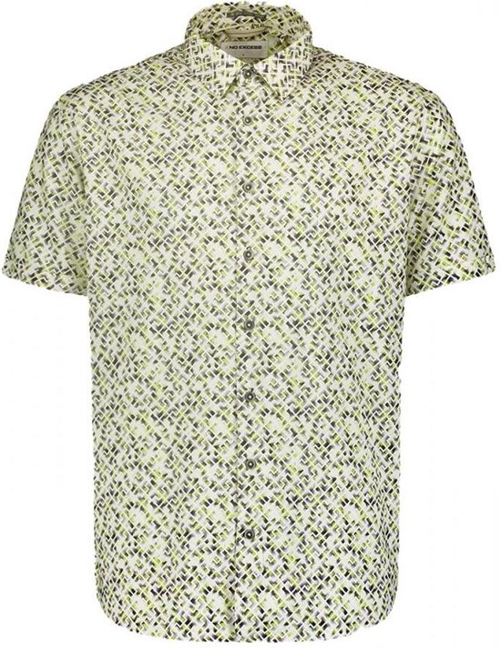 NO-EXCESS Overhemd Overhemd Met Allover Print 24440428 056 Lime Mannen Maat - XL