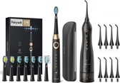 Set Douche buccale + brosse à dents électrique, brosse à dents sonique et Water , chargement USB, étanche, 5 Modus, 3 Têtes de brosse de brosse, Soins des dents, hygiène