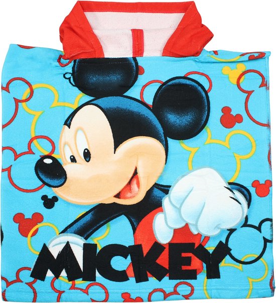 Mickey Mouse badponcho sneldrogend 50x100cm blauw