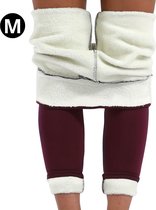 Livano Winter Panty - Gevoerde Panty - Fleece panty - Legging Thermo Panty - Warme Panty - Elastisch - Hoge Taille - Maat M - Bordeaux Rood
