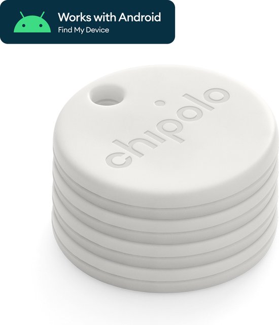 Chipolo ONE Point - Bluetooth Tracker - Keyfinder Sleutelvinder - 4 pack - Wit