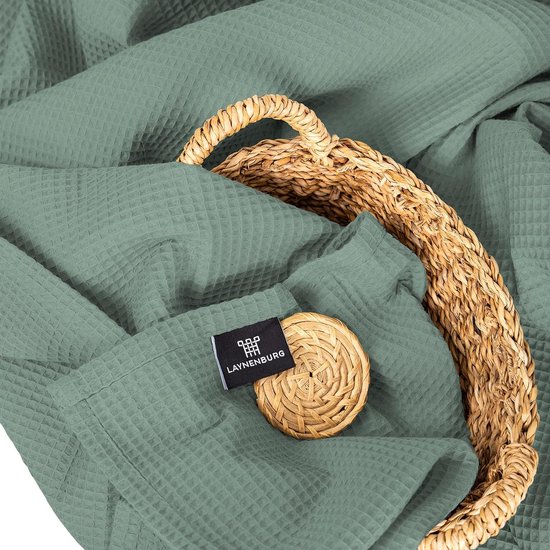 LAYNENBURG Sprei 240 x 260 cm XXL - Wafelpiqué 100% Katoen