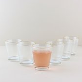 OTIX Verres à eau Set de 6 - Empilables - 350 ml - Avec bord doré - Relief - Nervuré - Transparent - Glas