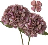 2 stuks hortensia kunstbloemen roze violet, diameter 19 cm, kunstbloemen zoals echt voor bruidsboeketten, thuis, kantoor, hotel, feestdecoratie, middenstukken, bloemstukken