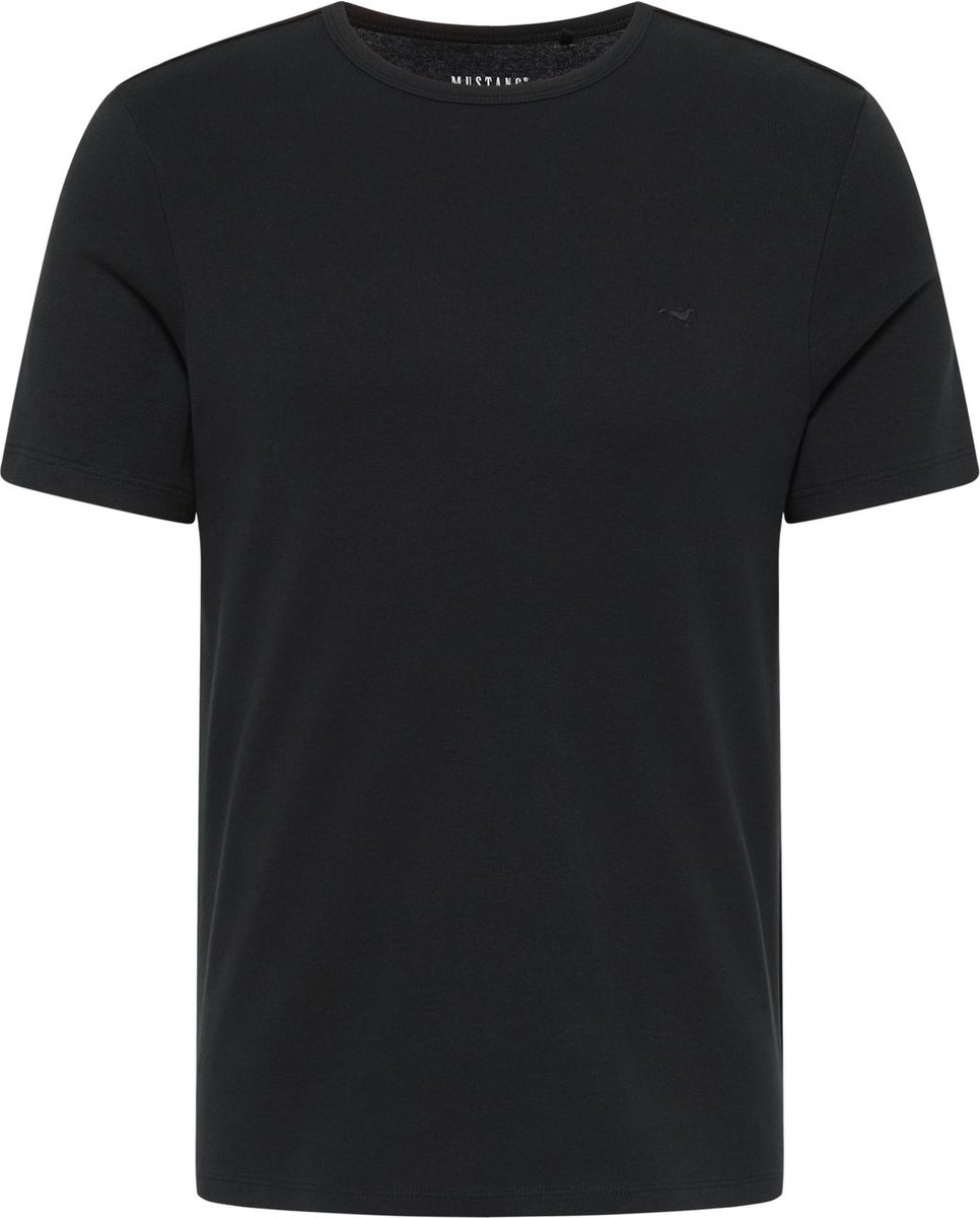 Mustang Heren T-Shirt ALLEN slim fit Zwart 3XL Ronde Hals Volwassenen