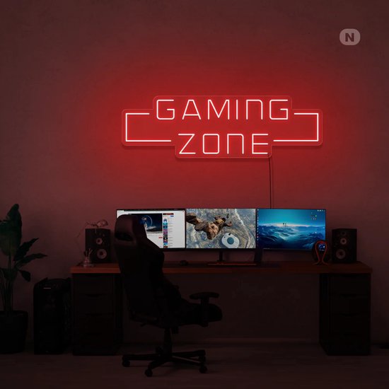 Led Neonbord - Led Neonverlichting - Gaming Zone - Rood- 50cm * 17cm
