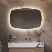 Deens ovale badkamerspiegel met indirecte verlichting, verwarming, instelbare lichtkleur en dimfunctie 100x65 cm