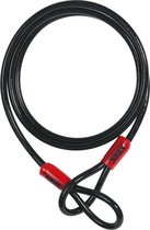 Câble en boucle - câble en acier recouvert de plastique - sécurité pour accessoires de vélo et moto - 2,2 mètres de long, 10 mm d'épaisseur, noir