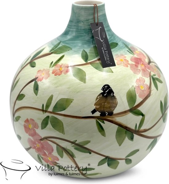 Vaas - Villa Pottery - Decoratie - Keramiek - Voorjaarsdecoratie - Voorjaar - Blossom 1_3 Green