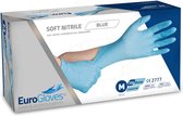 Eurogloves soft-nitrile handschoenen poedervrij blauw - Medium- 5 x 200 stuks voordeelverpakking