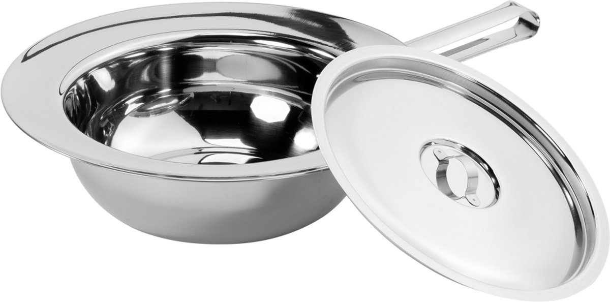 Goedkoopste MultiMotion ronde Bedpan met deksel RVS - Ondersteek - Bedpo - Ø 30 cm