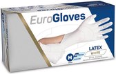 Eurogloves latex handschoenen poedervrij wit -Medium- 3 x 100 stuks voordeelverpakking