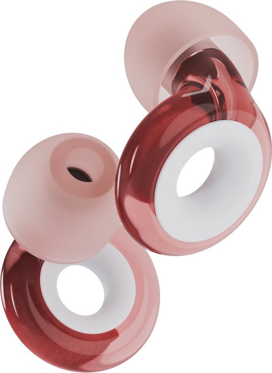 Loop Earplugs Engage Plus - premium oordoppen voor gehoorbescherming (16+5dB) in XS/S/M/L - subtiel, transparant design - geschikt voor dagelijks gebruik, heldere communicatie, sociale activiteiten, focus en ouders - Rose