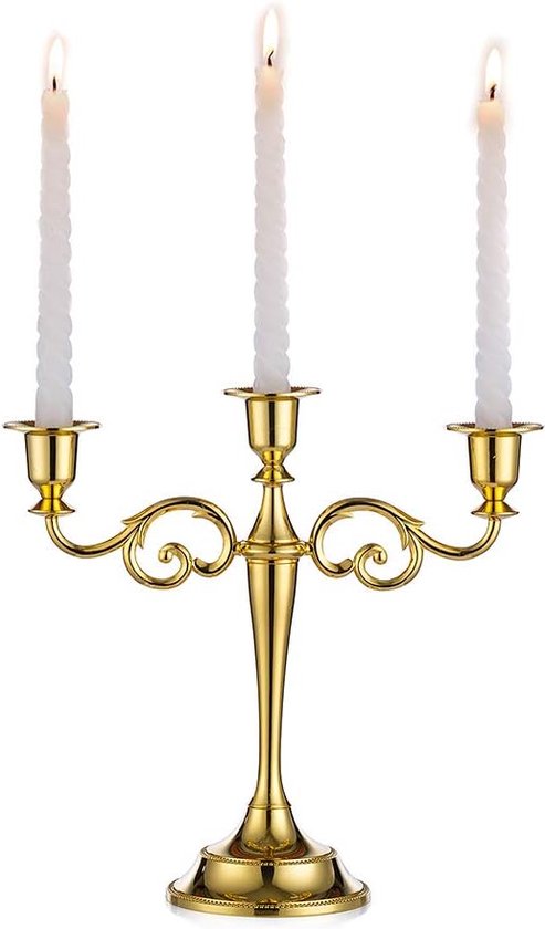 Swiet Home - Set van 2 kandelaars - Metaal in de kleur goud/messing