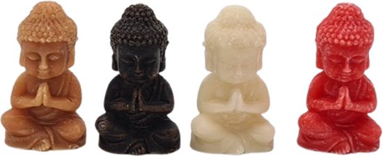 Deco4yourhome® - Amberblokjes - Buddha - Set van 4 - Geurblokjes