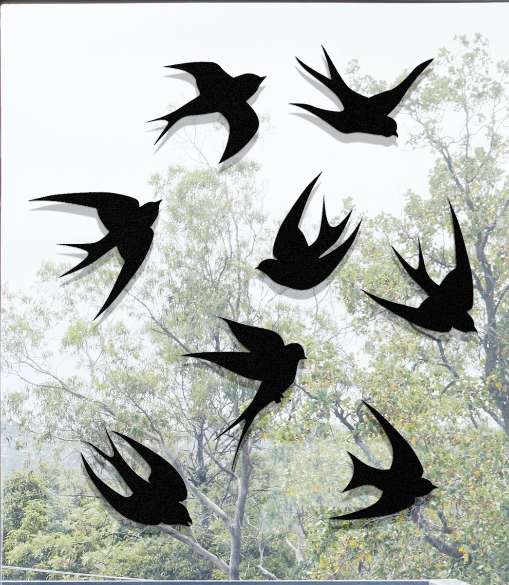 Raamstickers Vogels 8-Delig | | Vogelbescherming | Raamdecoratie vogels| Vogel silhouetten | Raamfolie vogels | Vogel stickers | Vogel raamstickers