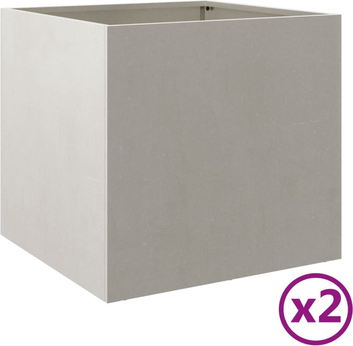 VidaXL Plantenbakken 2 st 42x40x39 cm roestvrij staal zilverkleurig