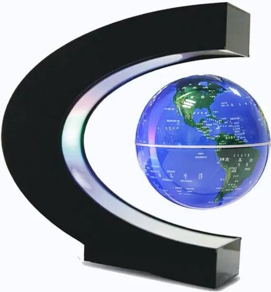 Lichtendirect- Zwevende wereldbol- Nachtlamp- Bureau Accessoire met LED verlichting- Magnetisch wereldbol- RGB kleuren