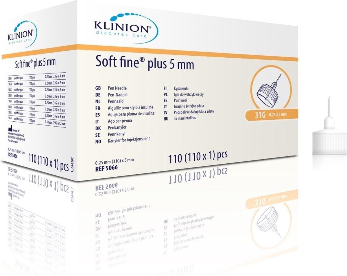Goedkoopste Klinion Diabetes Care Soft fine Plus pennaalden 0,25mm (31G) x 5mm Klinion