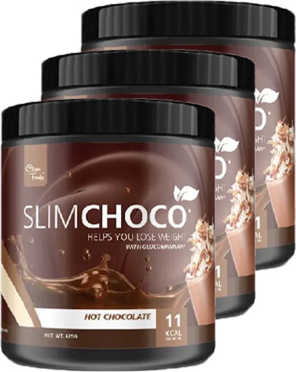 Goedkoopste Clean Foods | Slim Choco | Warme Chocolade Drank | 3 stuks | 3 x 425 g