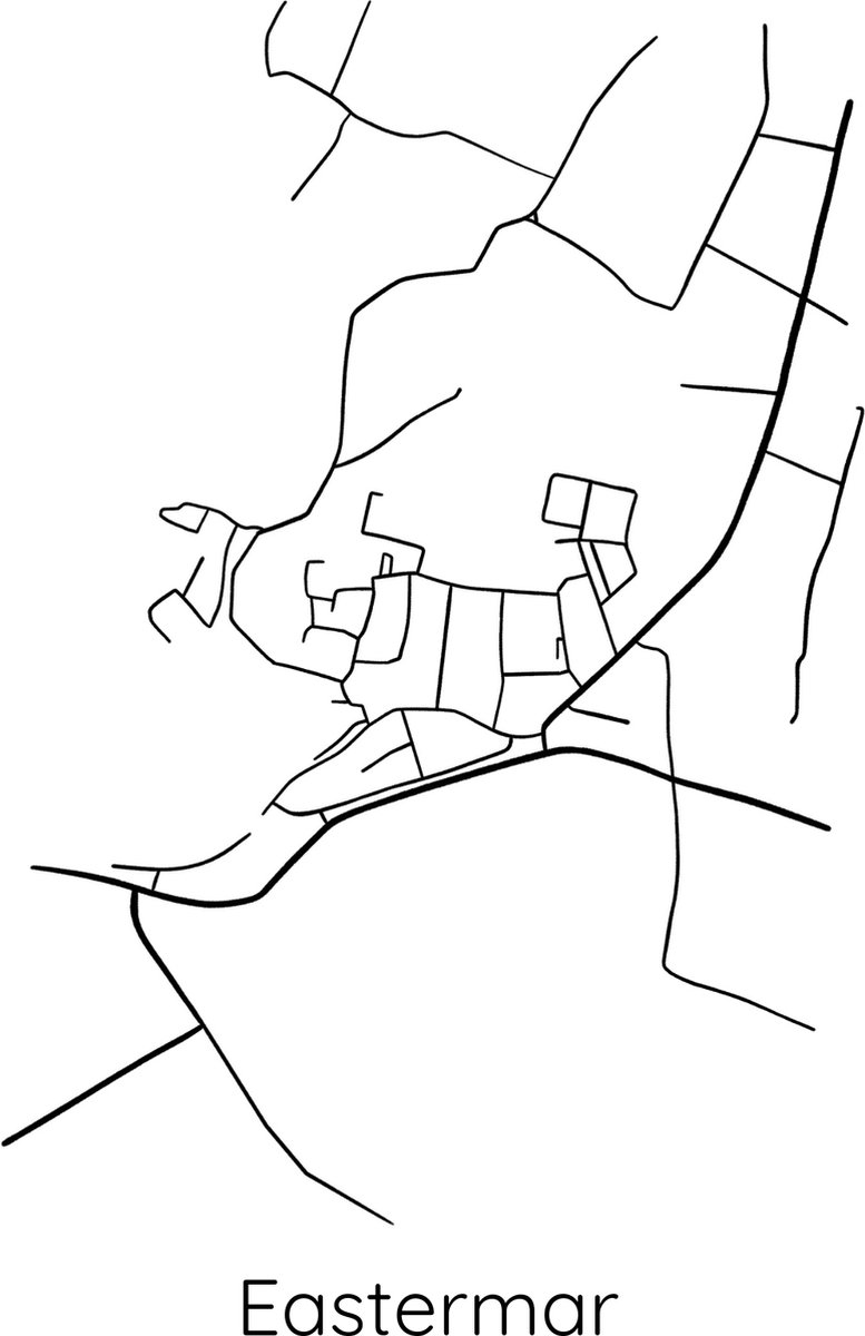 Poster plattegrond Eastermar - poster - plattegrond - woonplaats - A4- Wanddecoratie