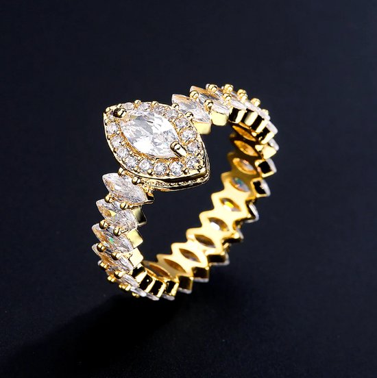 Tiara Ring - 18K Gold Plated - Zirkonia - Zena Jewellery