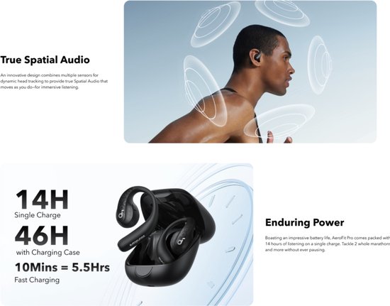 Paarse Soundcore AeroFit Pro Bluetooth Oordopjes In-ear kopen