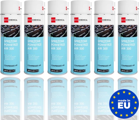 Perslucht 6 x 500ML - Made in EU - Compressed Air - Air Duster - Spuitbus - Drijfgas - Voordeelverpakking 6 Stuks