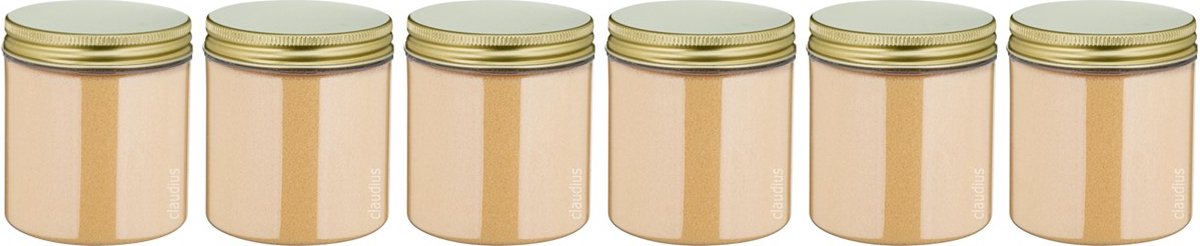 Goedkoopste Scrubzout Sweet Orange & Cedarwood - 300 gram - Pot met gouden deksel - set van 6 stuks - Hydraterende Lichaamsscrub