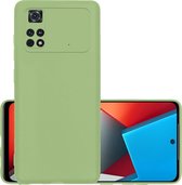 Hoes Geschikt voor Xiaomi Poco M4 Pro 4G Hoesje Cover Siliconen Back Case Hoes - Groen
