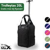 CabinMax Narvik Wheel Bag - Ryanair Travel Bag on Roues - Bagage à main 20L - 40x20x25cm - Zwart