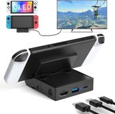 DiverseGoods Switch Dock geschikt voor NS Switch/Switch OLED, Switch Docking Station met HDMI-poort en USB 3.0, draagbare Switch TV Dock 1080P HD snelle projectie, Switch opladen Stand Vervanging