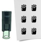 CombiCraft Stempel Frites of Patat 10mm rond - zwarte inkt